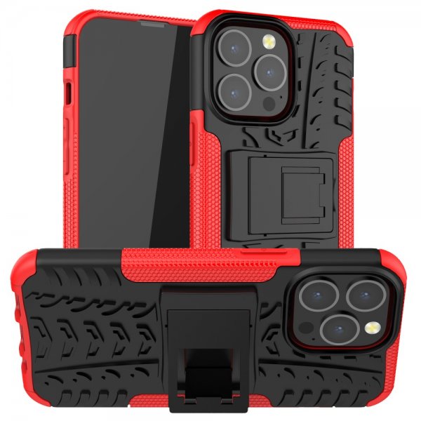 iPhone 13 Pro Cover Dækmønster Standfunktion Rød