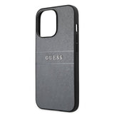Guess iPhone 13 Pro Cover Hot Stamp Metal Logo Grå