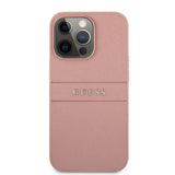 Guess iPhone 13 Pro Cover Hot Stamp Metal Logo Rosa