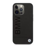 BMW iPhone 13 Pro Cover Hot Stamp Metal Logo Sort