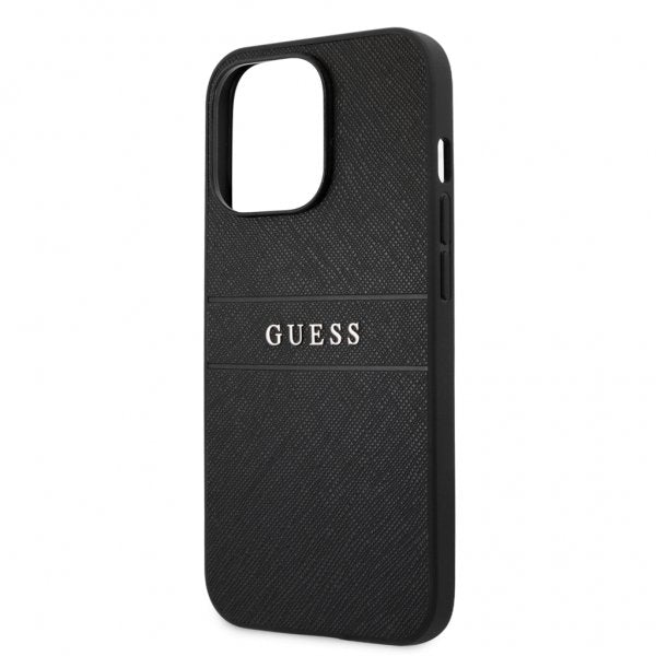Guess iPhone 13 Pro Cover Hot Stamp Metal Logo Sort
