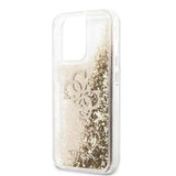 Guess iPhone 13 Pro Cover Liquid Glitter Guld