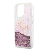 Guess iPhone 13 Pro Cover Liquid Glitter Rosa