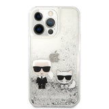 Karl Lagerfeld iPhone 13 Pro Cover Liquid Glitter Sølv