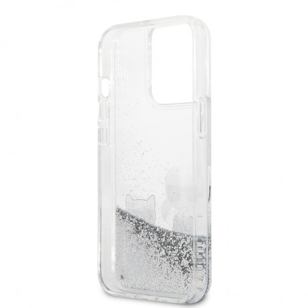 Karl Lagerfeld iPhone 13 Pro Cover Liquid Glitter Sølv