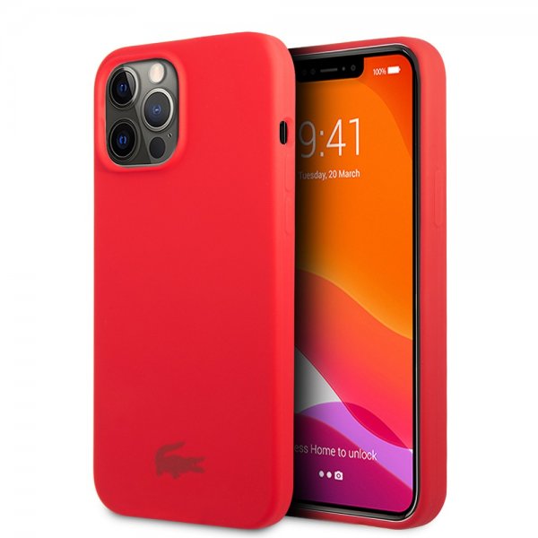 Lacoste iPhone 13 Pro Skal Liquid Silikone Glossy Logo Rød
