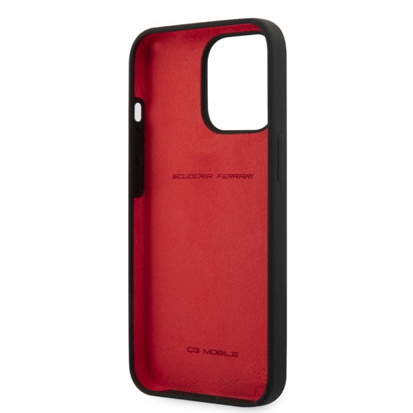 Ferrari iPhone 13 Pro Cover Liquid Silicone Metal Logo Sort