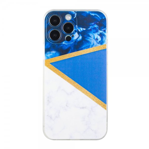 iPhone 13 Pro Cover Marmor Mønster Blå