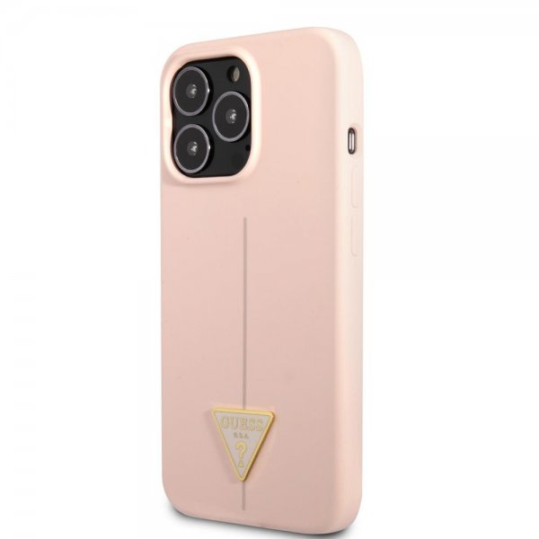 Guess iPhone 13 Pro Cover Metal Triangle Rosa
