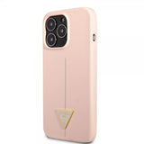 Guess iPhone 13 Pro Cover Metal Triangle Rosa
