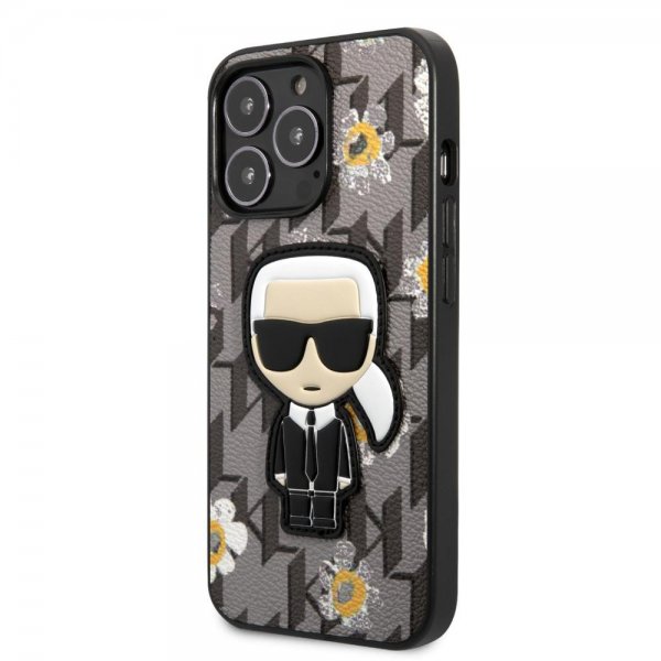 Karl Lagerfeld iPhone 13 Pro Cover Monogram Iconic Patch Grå