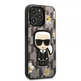 Karl Lagerfeld iPhone 13 Pro Cover Monogram Iconic Patch Grå