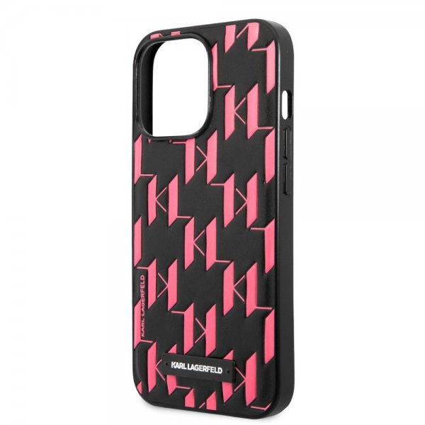 Karl Lagerfeld iPhone 13 Pro Cover Monogram Pattern Rosa