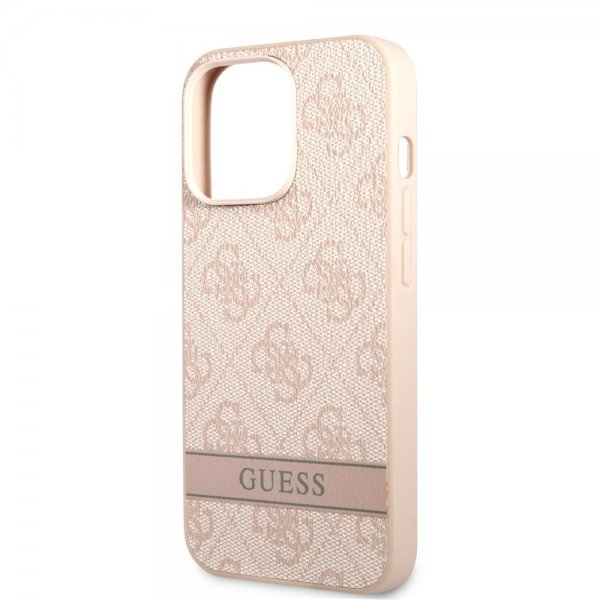 Guess iPhone 13 Pro Cover Printed Stripe Bottom Rosa