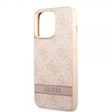 Guess iPhone 13 Pro Cover Printed Stripe Bottom Rosa