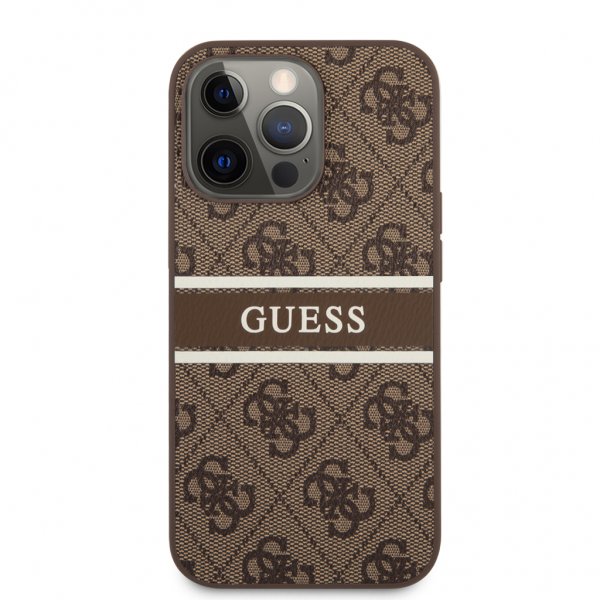 Guess iPhone 13 Pro Cover Printed Stripe Brun