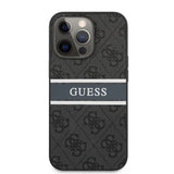 Guess iPhone 13 Pro Cover Printed Stripe Grå