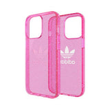 Adidas iPhone 13 Pro Cover Protective Klar Etui Glitter Lyserød