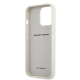 Ferrari iPhone 13 Pro Cover Ægte Carbon Metal Logo Sølv