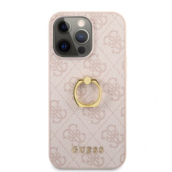 Guess iPhone 13 Pro Cover Ring Stand Rosa