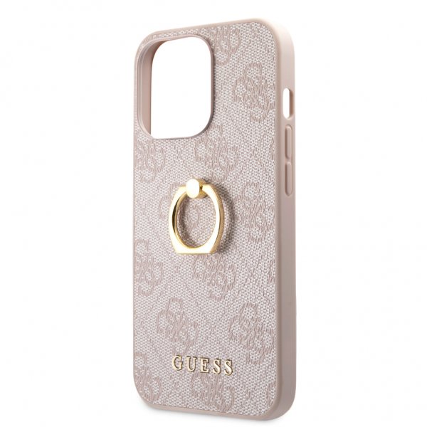 Guess iPhone 13 Pro Cover Ring Stand Rosa