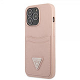 Guess iPhone 13 Pro Saffiano Double Cardslot Rosaguld