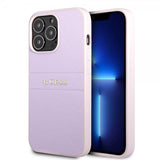 Guess iPhone 13 Pro Cover Saffiano Metal Logo Lilla