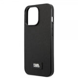 Karl Lagerfeld iPhone 13 Pro Cover Saffiano Metal Plaque Sort