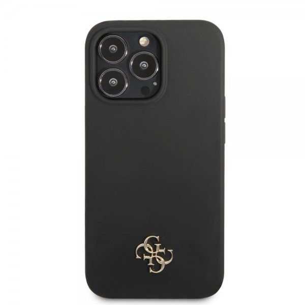 Guess iPhone 13 Pro Cover Silikone Metal Logo 4G Sort