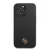 Guess iPhone 13 Pro Cover Silikone Metal Logo 4G Sort