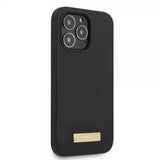 Guess iPhone 13 Pro Cover Silikone Metalplade MagSafe Sort