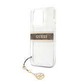 Guess iPhone 13 Pro Cover Stripe Charm Brun