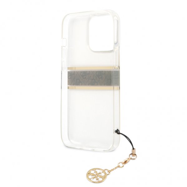 Guess iPhone 13 Pro Cover Stripe Charm Brun