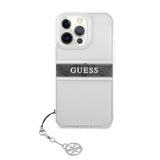 Guess iPhone 13 Pro Cover Stripe Charm Grå