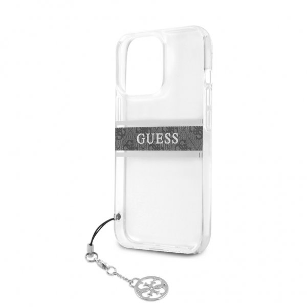 Guess iPhone 13 Pro Cover Stripe Charm Grå