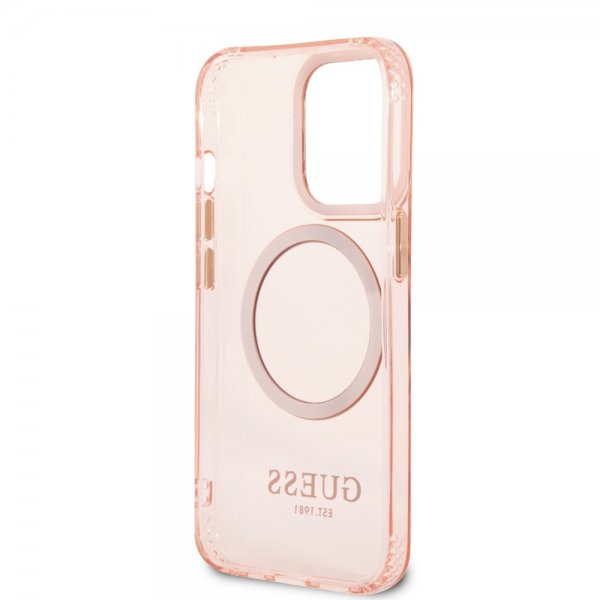 Guess iPhone 13 Pro Cover Gennemsigtig MagSafe Rosa