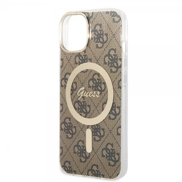 Guess iPhone 13 Cover 4G Pattern MagSafe Brun