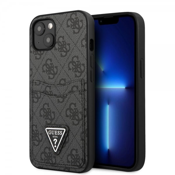 Guess iPhone 13 Cover Double Cardslot Metal Triangle Sort