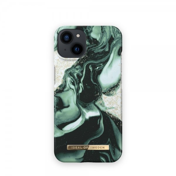 Ideal of Sweden iPhone 13 Cover Fashion Case Golden Olive Marble