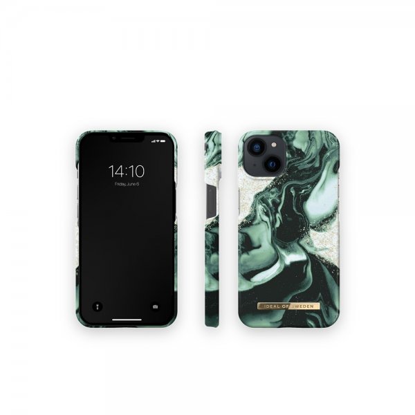 Ideal of Sweden iPhone 13 Cover Fashion Case Golden Olive Marble