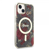 Guess iPhone 13 Cover Flower MagSafe Khaki