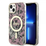 Guess iPhone 13 Cover Flower MagSafe Rosa