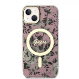 Guess iPhone 13 Cover Flower MagSafe Rosa