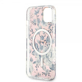 Guess iPhone 13 Cover Flower MagSafe Rosa