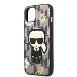 Karl Lagerfeld iPhone 13 Cover Flower Monogram Iconic Patch Grå