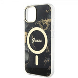 Guess iPhone 13 Cover Golden Marble MagSafe Sort