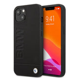 BMW iPhone 13 Cover Hot Stamp Metal Logo Sort