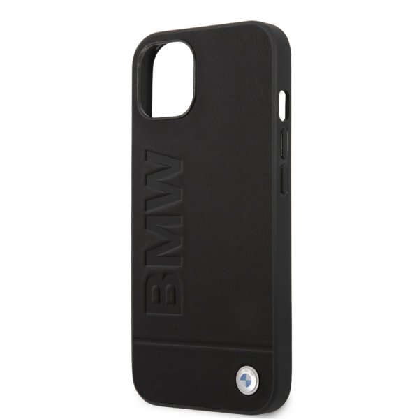 BMW iPhone 13 Cover Hot Stamp Metal Logo Sort