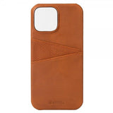 Krusell iPhone 13 Etui Leather CardCover Cognac Brown