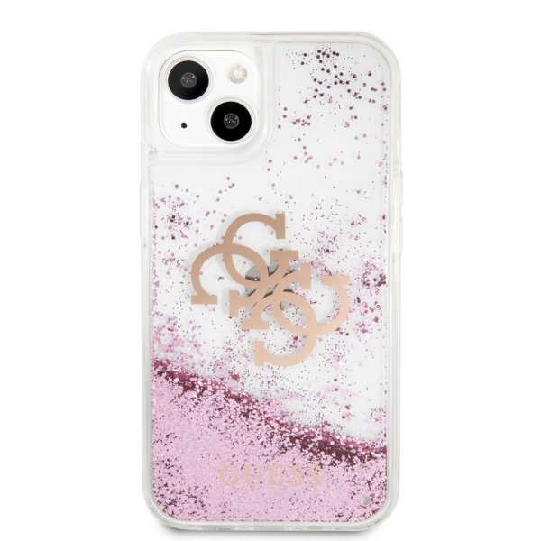 Guess iPhone 13 Cover Liquid Glitter Rosa